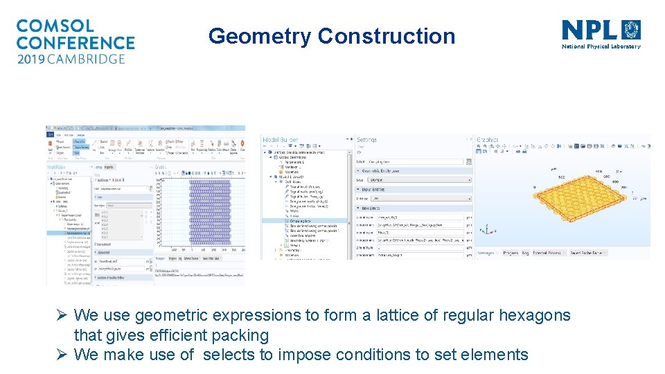 Geometry Construction Ø We use geometric expressions to form a lattice of regular hexagons