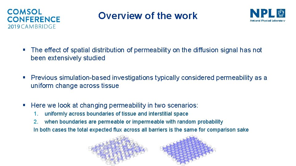 Overview of the work § The effect of spatial distribution of permeability on the