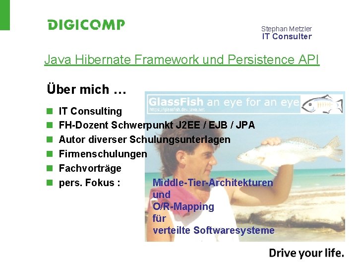 Stephan Metzler IT Consulter Java Hibernate Framework und Persistence API Über mich … n
