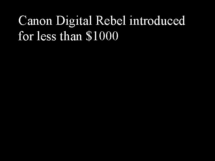 Canon Digital Rebel introduced for less than $1000 