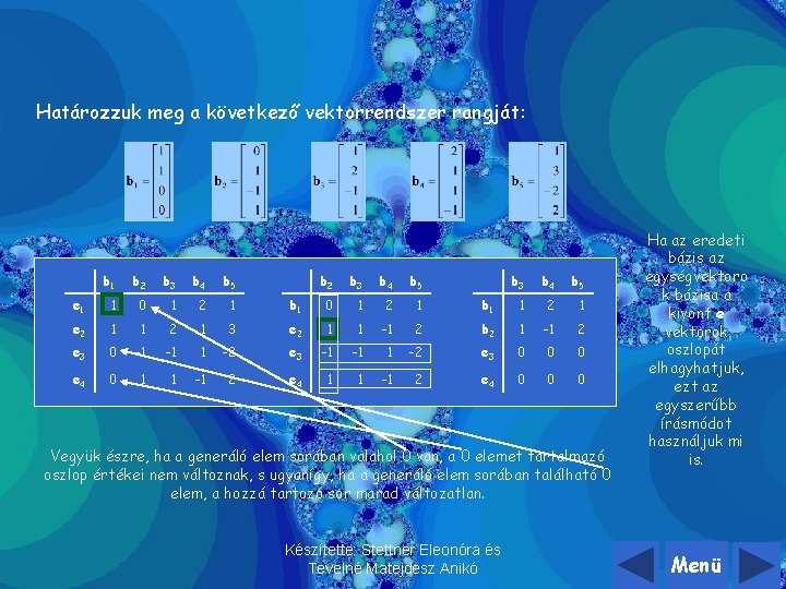 Határozzuk meg a következő vektorrendszer rangját: b 1 b 2 b 3 b 4