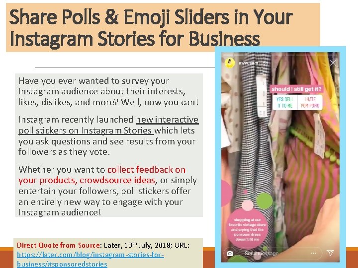 Share Polls & Emoji Sliders in Your Instagram Stories for Business Have you ever