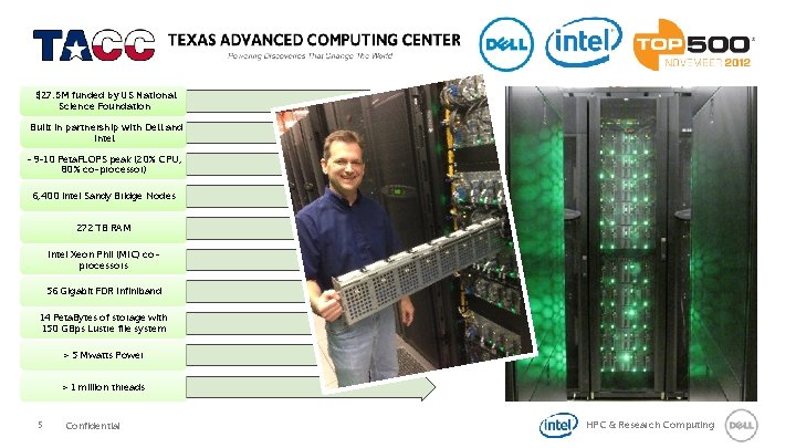 $27. 5 M funded by US National Science Foundation Built in partnership with Dell