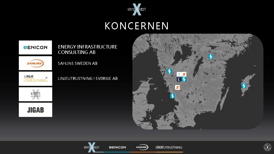 KONCERNEN ENERGY INFRASTRUCTURE CONSULTING AB SAHLINS SWEDEN AB LINJEUTRUSTNING I SVERIGE AB 