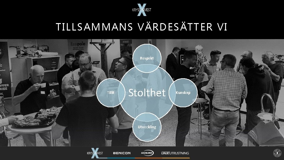 TILLSAMMANS VÄRDESÄTTER VI Respekt Tillit Stolthet Utveckling Kunskap 