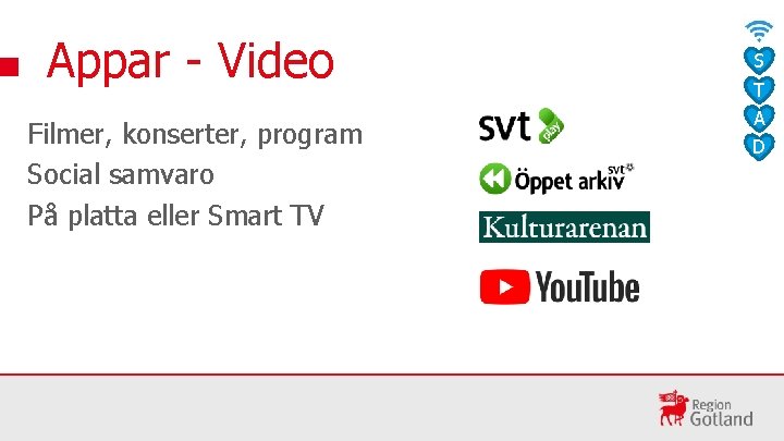 Appar - Video Filmer, konserter, program Social samvaro På platta eller Smart TV S