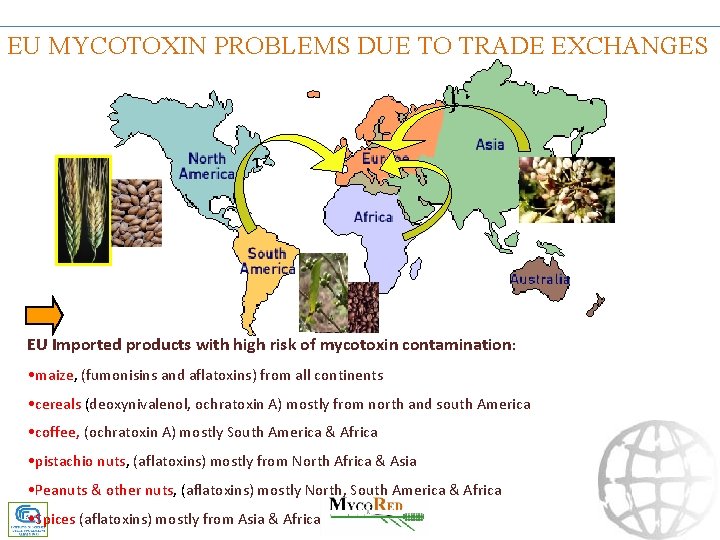 EU MYCOTOXIN PROBLEMS DUE TO TRADE EXCHANGES EU Imported products with high risk of