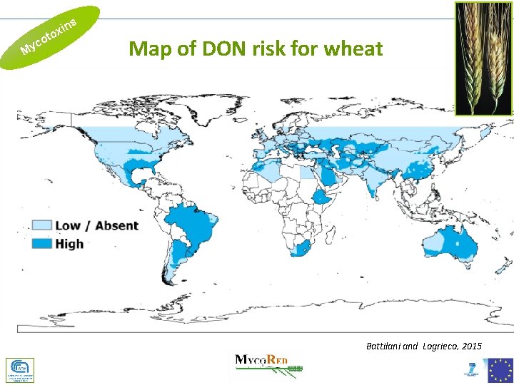 co y M ins x to Map of DON risk for wheat Battilani and