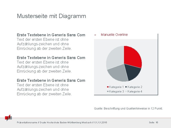 Musterseite mit Diagramm Erste Textebene in Generis Sans Com Text der ersten Ebene ist