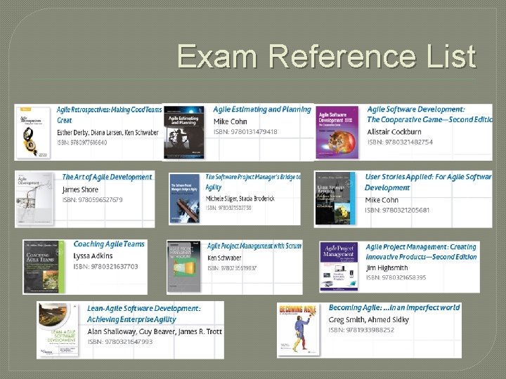 Exam Reference List 