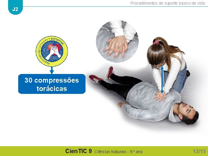 Procedimentos de suporte básico de vida J 2 30 compressões torácicas Cien. TIC 9