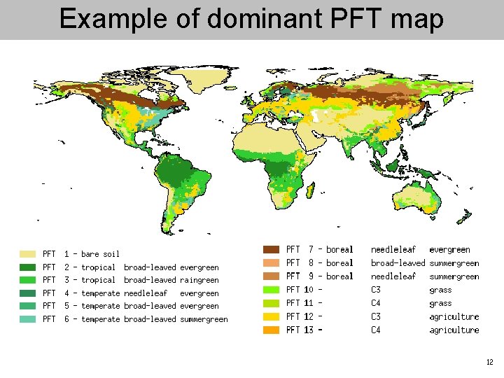 Example of dominant PFT map 12 