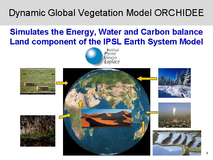 Dynamic Global Vegetation Model ORCHIDEE Simulates the Energy, Water and Carbon balance Land component