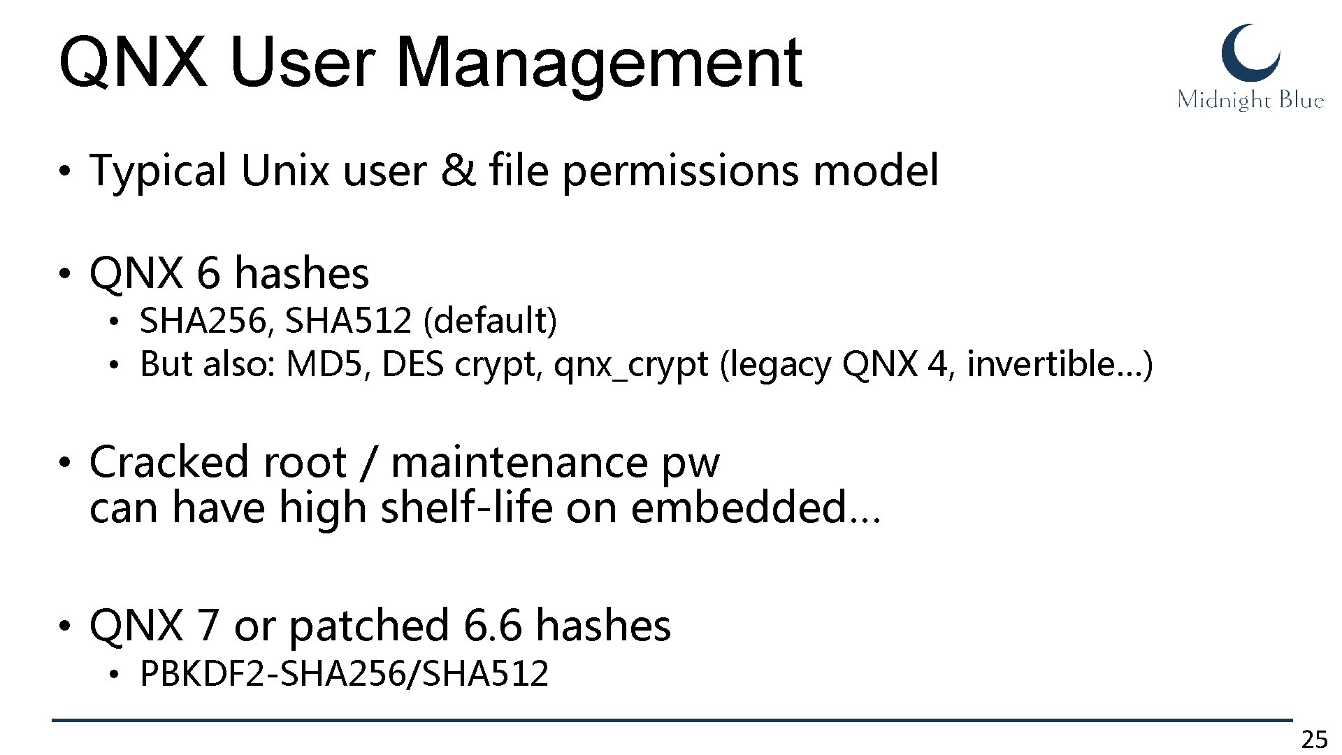 QNX User Management • Typical Unix user & file permissions model • QNX 6 QNX User Management • Typical Unix user & file permissions model • QNX 6