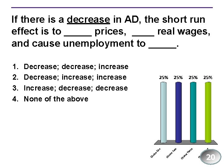 If there is a decrease in AD, the short run effect is to _____