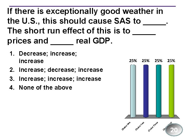 If there is exceptionally good weather in the U. S. , this should cause