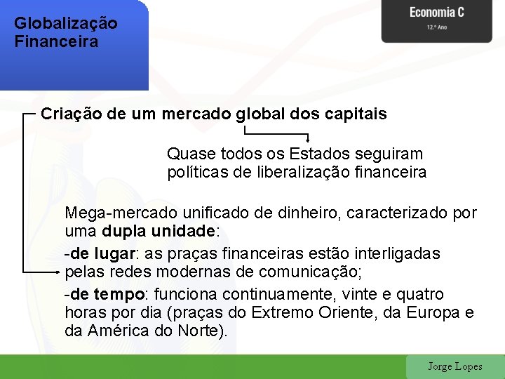 Globalização Financeira Criação de um mercado global dos capitais Quase todos os Estados seguiram