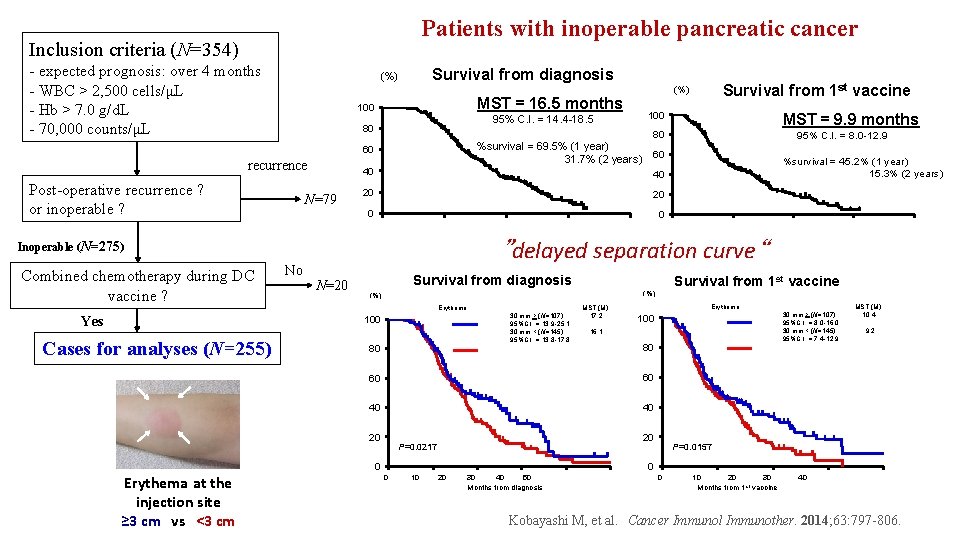Patients with inoperable pancreatic cancer Inclusion criteria (N=354) - expected prognosis: over 4 months
