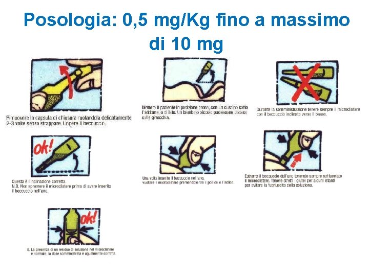 Posologia: 0, 5 mg/Kg fino a massimo di 10 mg 