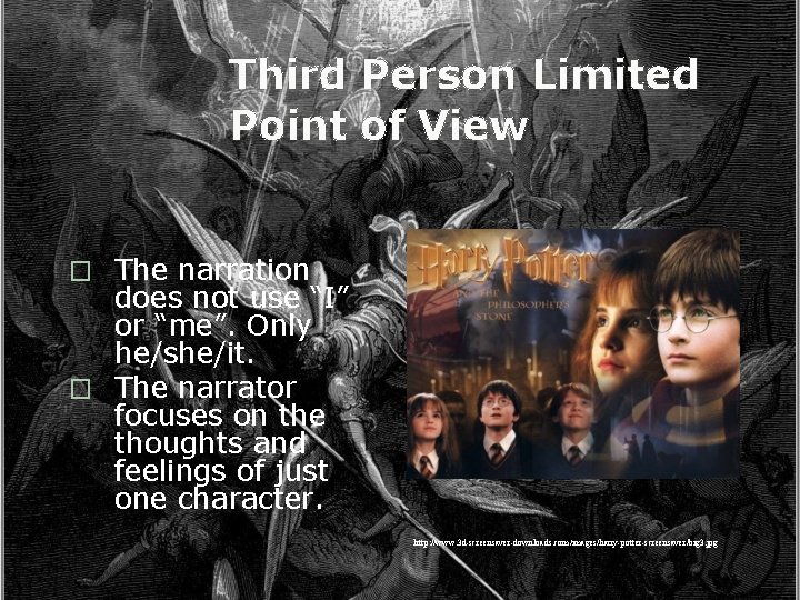 Third Person Limited Point of View � The narration does not use “I” or
