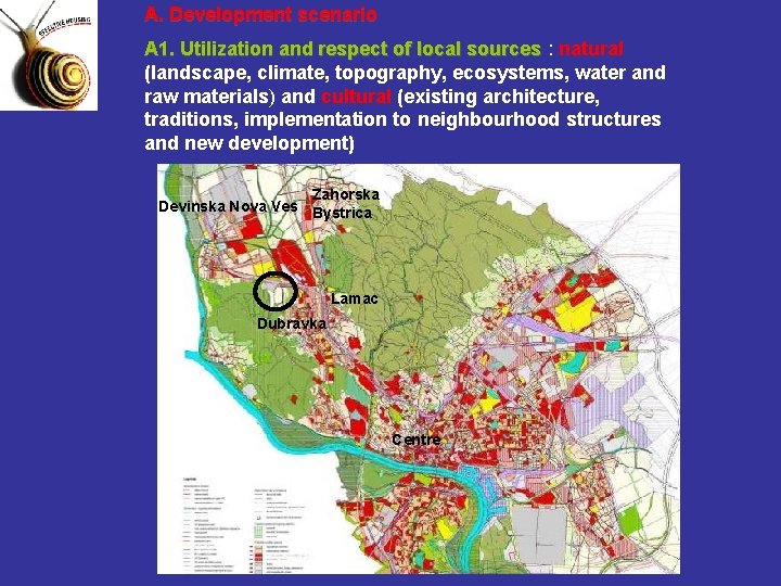 A. Development scenario A 1. Utilization and respect of local sources : natural (landscape,