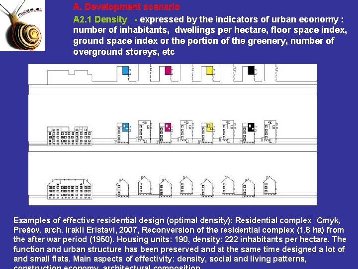 A. Development scenario A 2. 1 Density - expressed by the indicators of urban