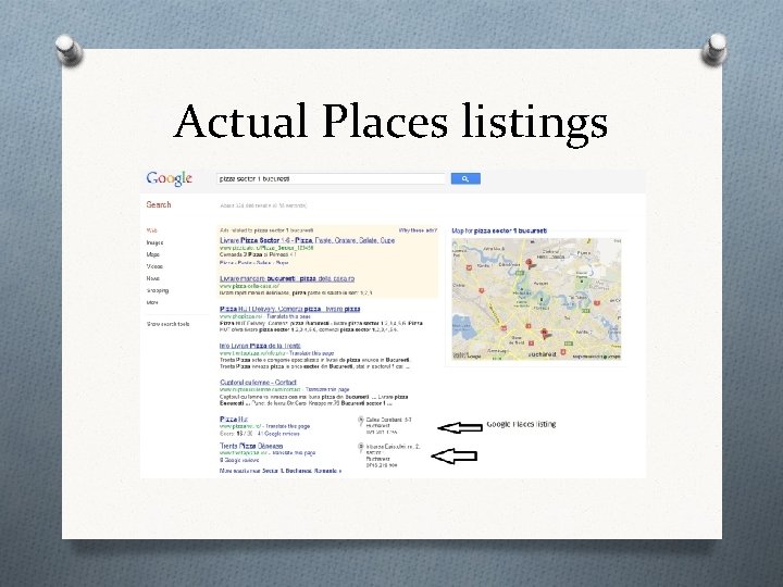 Actual Places listings 