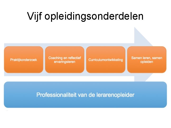 Vijf opleidingsonderdelen 