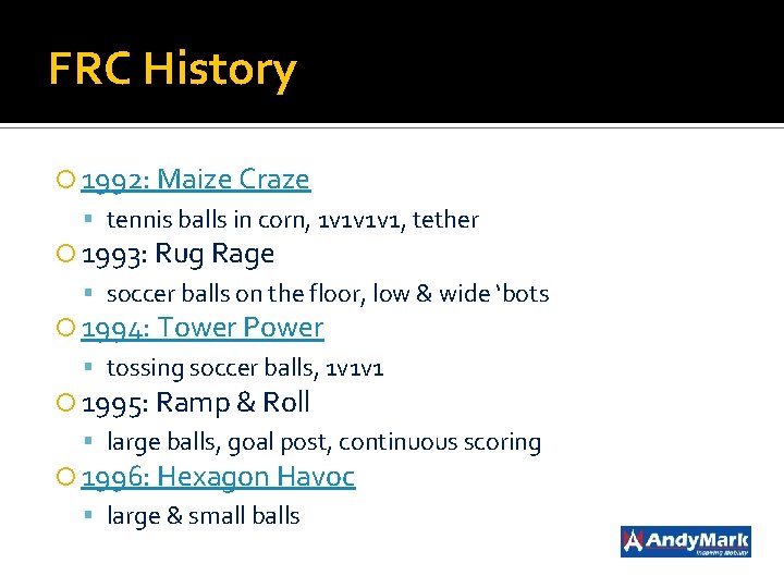 FRC History 1992: Maize Craze tennis balls in corn, 1 v 1 v 1