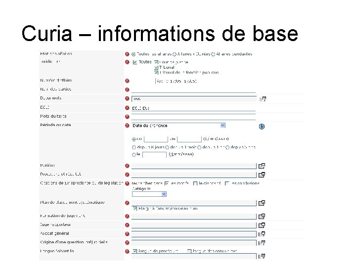 Curia – informations de base 