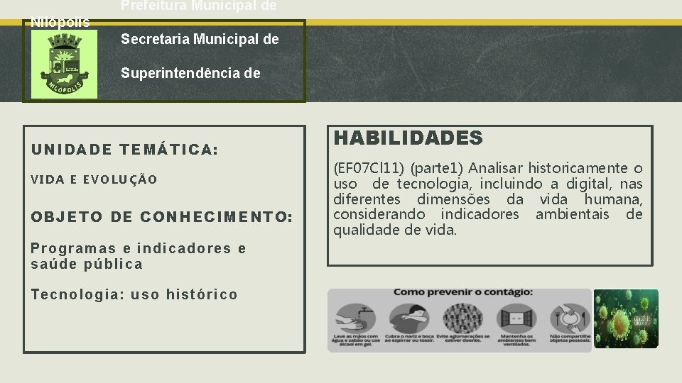 Prefeitura Municipal de Nilópolis Secretaria Municipal de Educação Superintendência de Ensino UNIDA DE TEM
