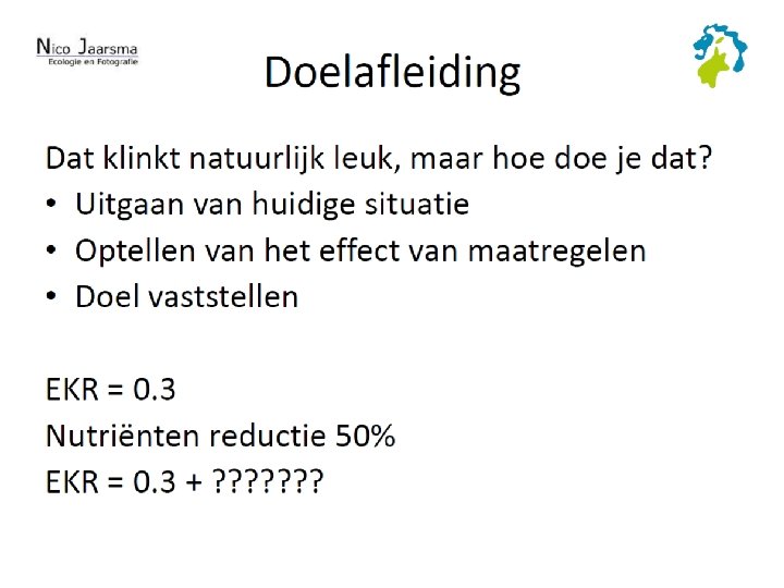 EKR effect van maatregelen 