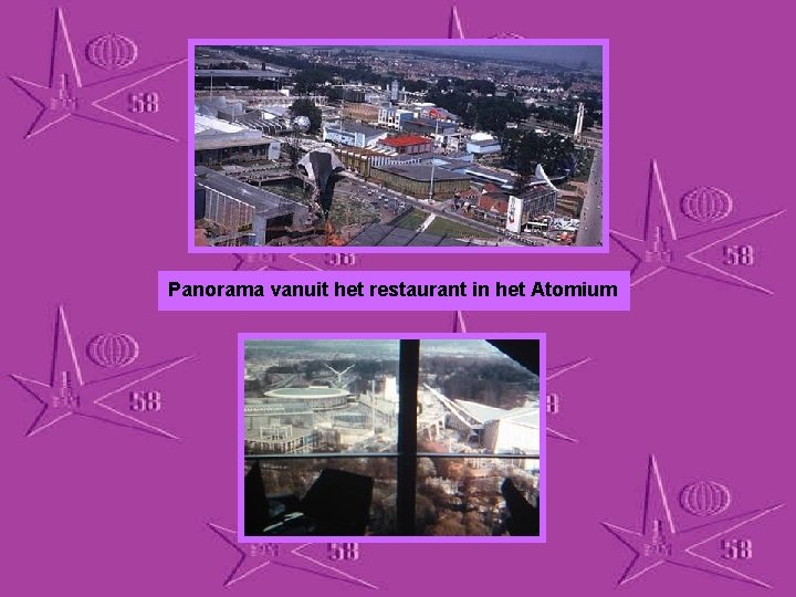 Panorama vanuit het restaurant in het Atomium 