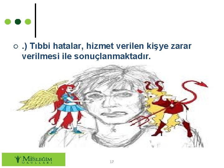 ○. ) Tıbbi hatalar, hizmet verilen kişye zarar verilmesi ile sonuçlanmaktadır. 17 