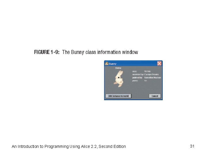 An Introduction to Programming Using Alice 2. 2, Second Edition 31 