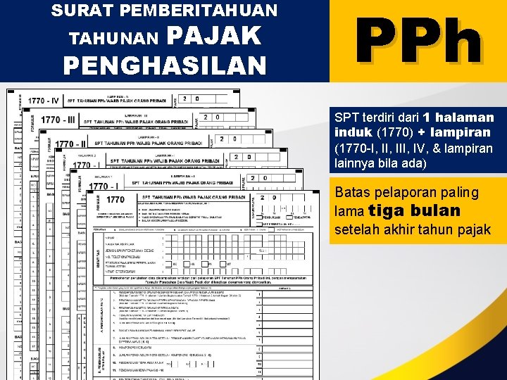 SURAT PEMBERITAHUAN PAJAK PENGHASILAN TAHUNAN PPh SPT terdiri dari 1 halaman induk (1770) +