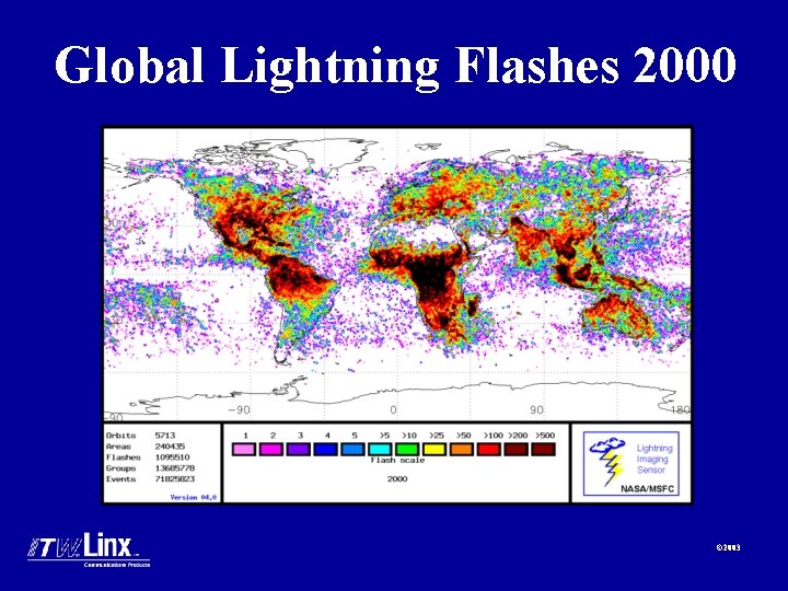 Global Lightning Flashes 2000 © 2003 