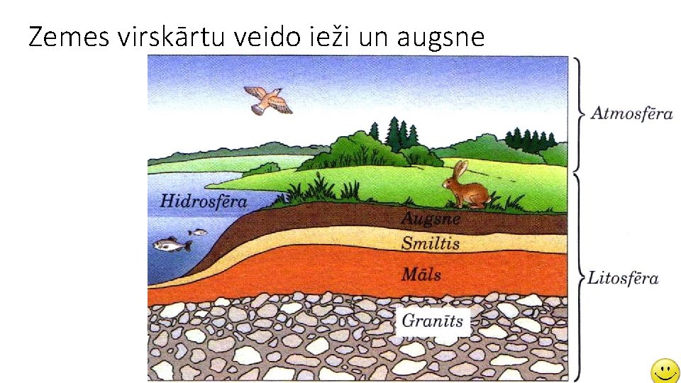 Zemes virskārtu veido ieži un augsne 