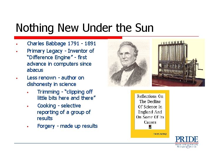 Nothing New Under the Sun • • • Charles Babbage 1791 - 1891 Primary