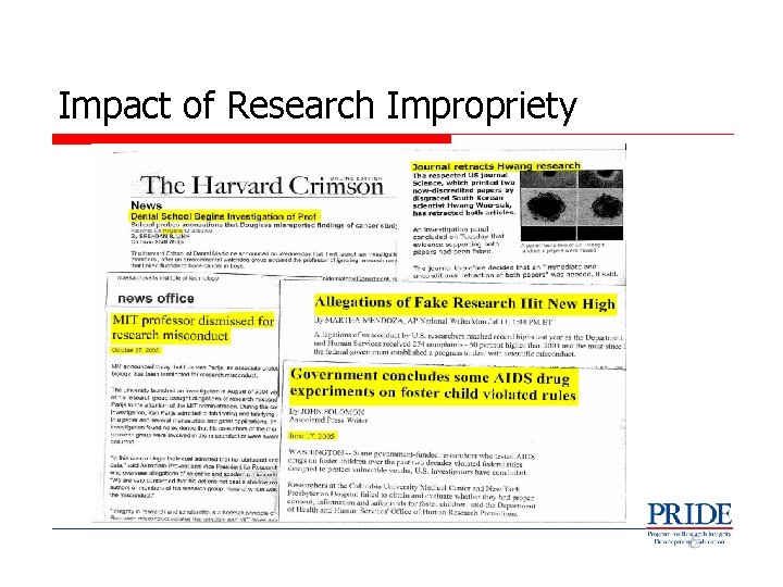 Impact of Research Impropriety 