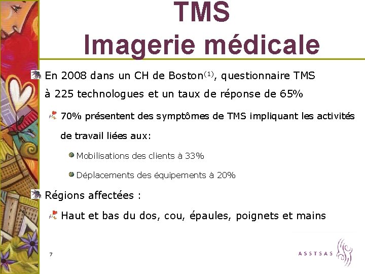 TMS Imagerie médicale En 2008 dans un CH de Boston(1), questionnaire TMS à 225
