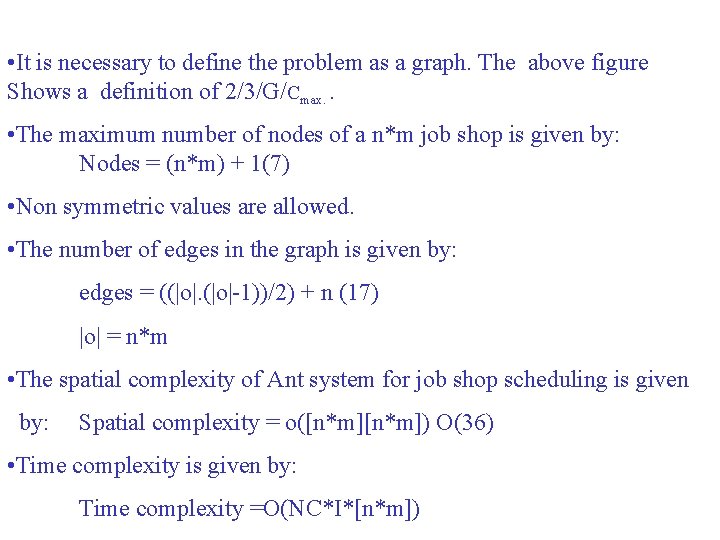  • It is necessary to define the problem as a graph. The above