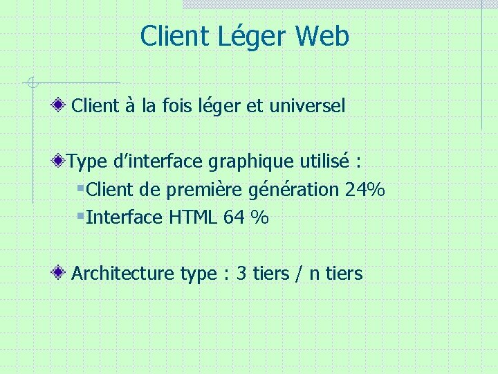 Client Léger Web Client à la fois léger et universel Type d’interface graphique utilisé Client Léger Web Client à la fois léger et universel Type d’interface graphique utilisé