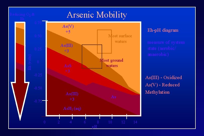 Arsenic Mobility Reducing O 2 & Eh 0. 75 As(V) +5 0. 50 Most