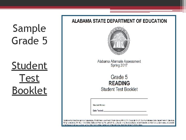 Sample Grade 5 Student Test Booklet 