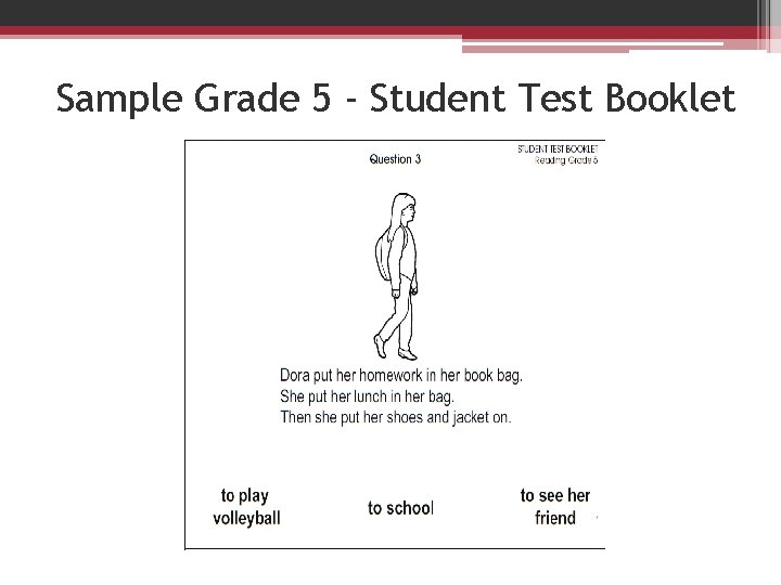 Sample Grade 5 - Student Test Booklet 
