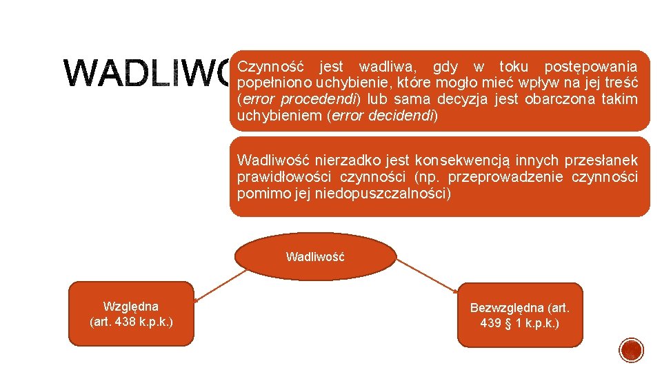 Czynność jest wadliwa, gdy w toku postępowania popełniono uchybienie, które mogło mieć wpływ na