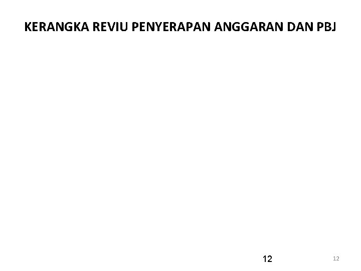 KERANGKA REVIU PENYERAPAN ANGGARAN DAN PBJ 12 12 