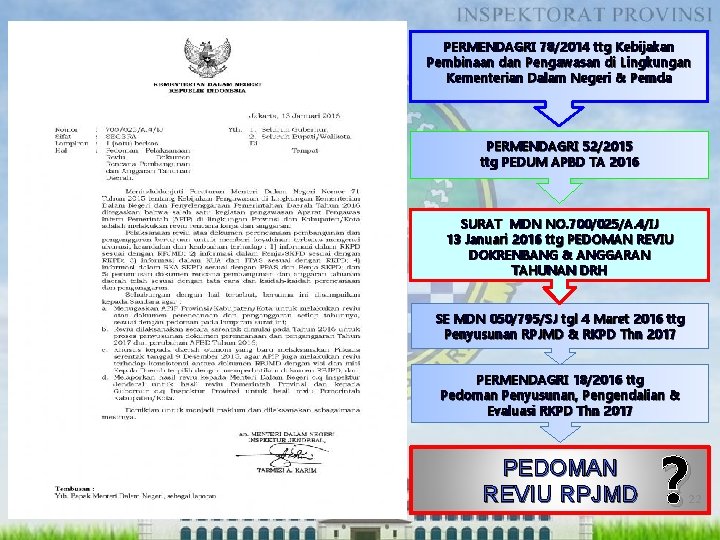 PERMENDAGRI 78 / 2014 ttg Kebijakan Pembinaan dan Pengawasan di Lingkungan Kementerian Dalam Negeri