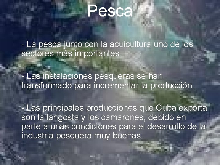 Pesca - La pesca junto con la acuicultura uno de los sectores más importantes.